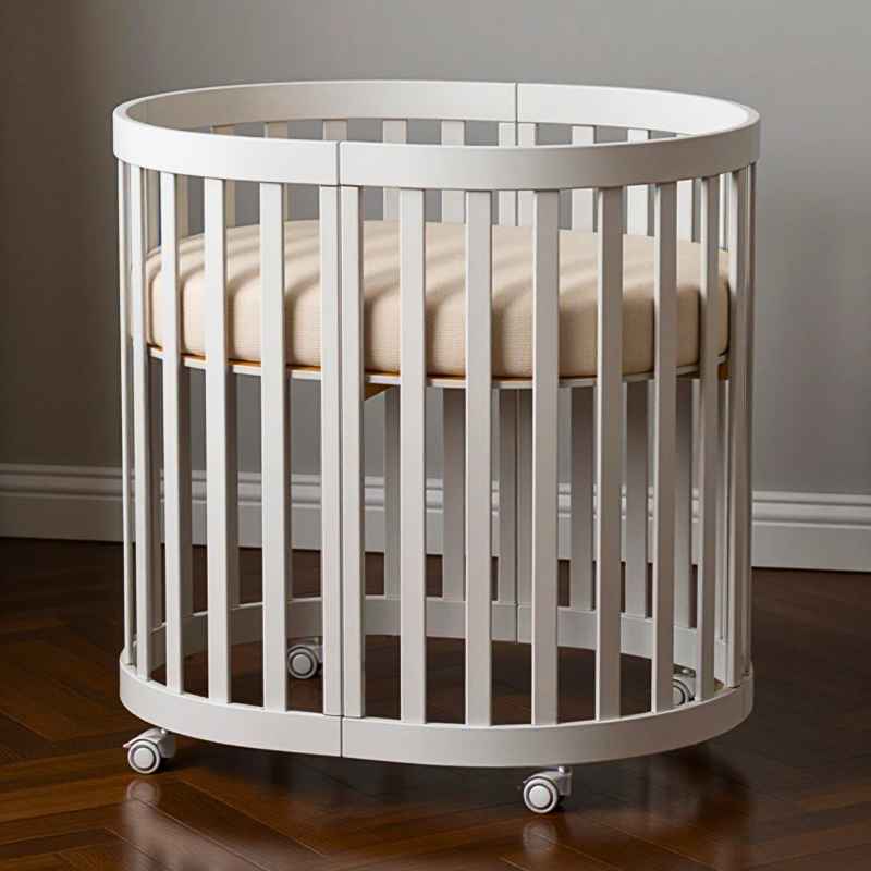 Dětská postýlka Mikko Gekko Kids + kvalitní matrace a kolečka. Bílá.